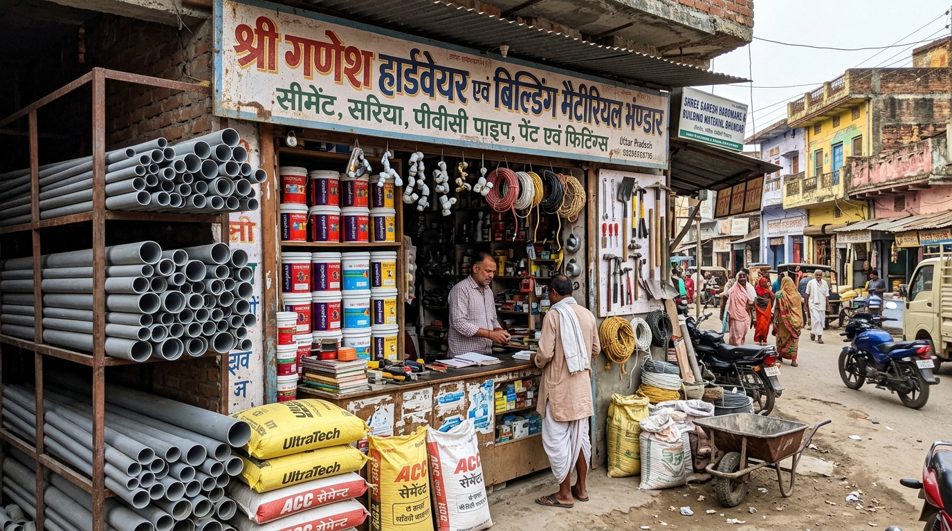 हार्डवेयर, सेमेन्ट्स और मकान सामान