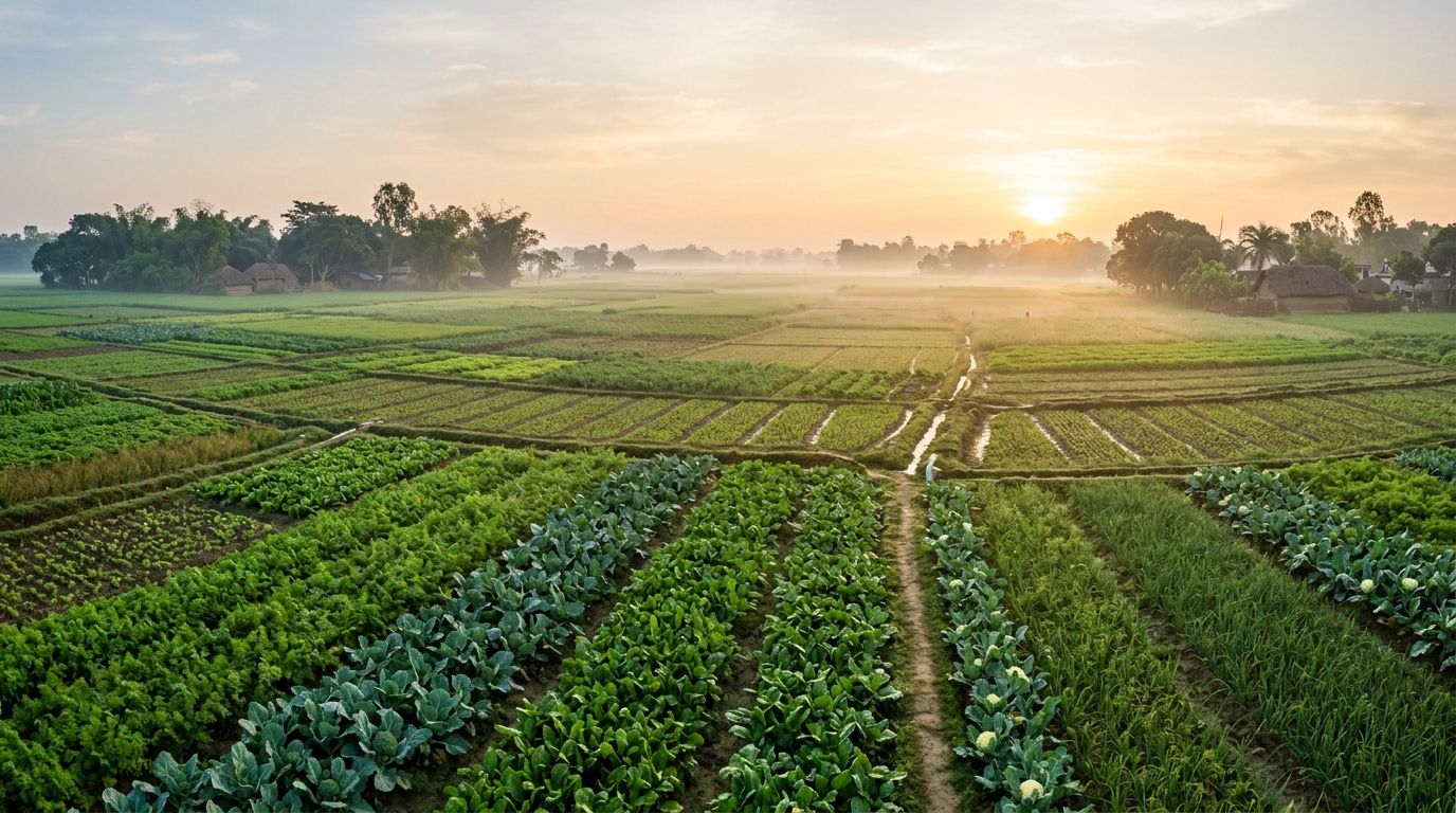 Patalganga Vegetable Farm Morning Landscape